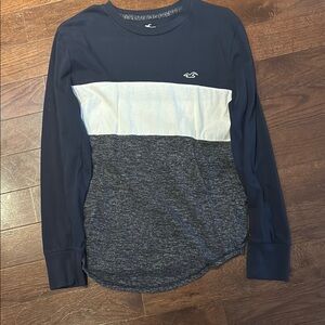 Navy and Gray Hollister Long Sleeve Shirt